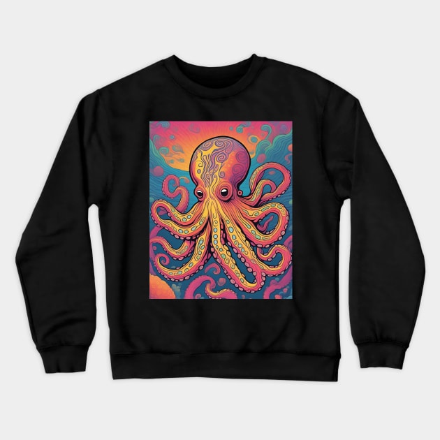 My Octopus teacher goes Psychedelic Crewneck Sweatshirt by drumweaver